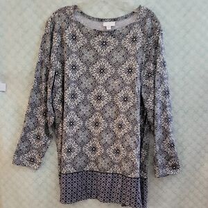 J. Jill Black and White Relaxed Tunic